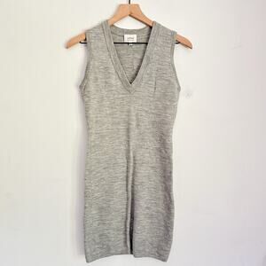 Wilfred Wool Sleeveless VNeck Fitted Sweater Dress Size S Gray
